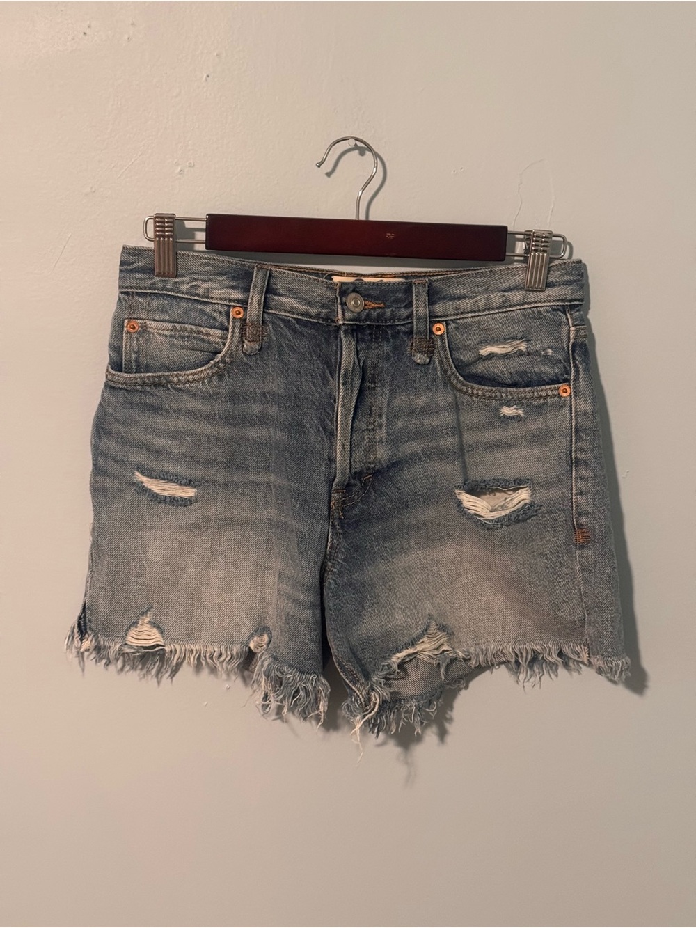 Free People We the Free Light Blue Denim Cutoff Shorts